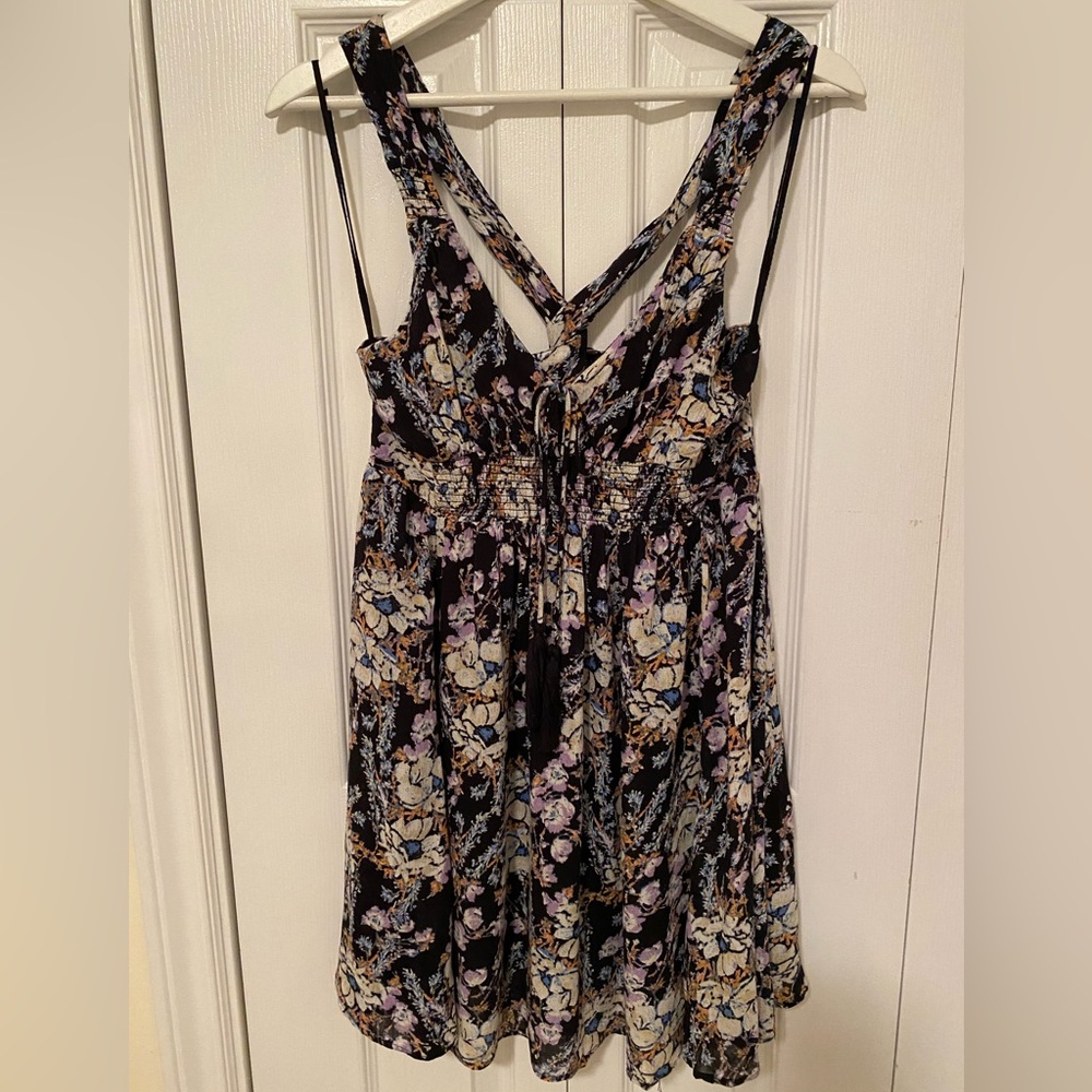 Free People Washed Ashore Mini Dress Black Combo Winter Floral Size XS - Picture 4 of 16
